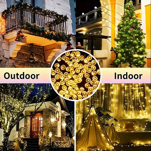 Luces Navidad Panel Solar