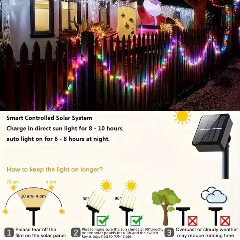 Luces Navidad Panel Solar