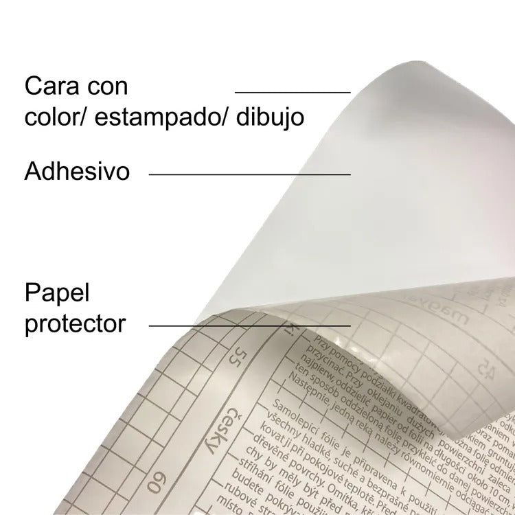 Cuero sintético adhesivo