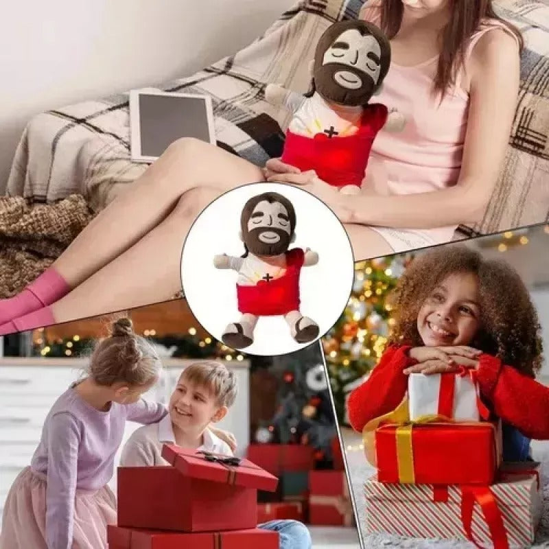 Peluche Jesús que abraza y brilla